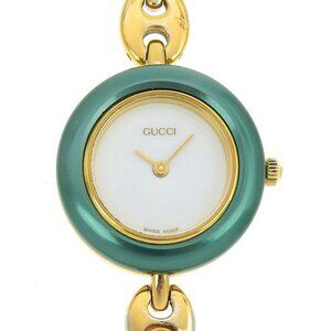 GUCCI Change bezel Watches 11/12.2 WhiteDial Plated Gold Quartz Analog